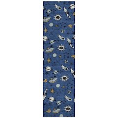 Machine Washable Indoor/Outdoor Chantille ACN2580 Blue 2'3" x 7'6" Runner Rug