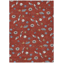 Machine Washable Indoor/Outdoor Chantille ACN2580 Red 2'6" x 3'10" Rug