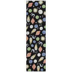 Machine Washable Indoor/Outdoor Chantille ACN2581 Black 2'3" x 7'6" Runner Rug
