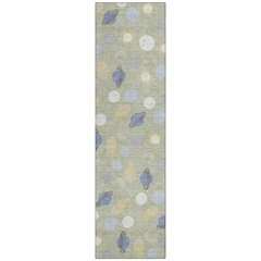 Machine Washable Indoor/Outdoor Chantille ACN2581 Green 2'3" x 7'6" Runner Rug