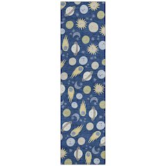 Machine Washable Indoor/Outdoor Chantille ACN2581 Blue 2'3" x 7'6" Runner Rug