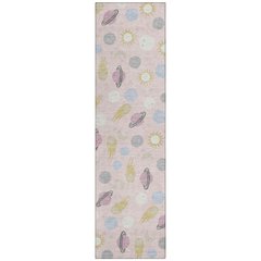 Machine Washable Indoor/Outdoor Chantille ACN2581 Pink 2'3" x 7'6" Runner Rug