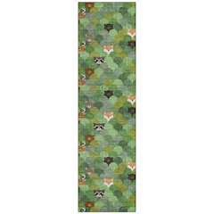 Machine Washable Indoor/Outdoor Chantille ACN2582 Green 2'3" x 7'6" Runner Rug