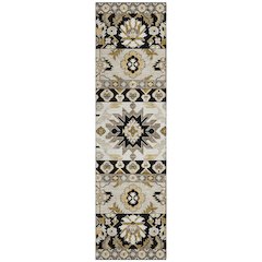 Machine Washable Indoor/Outdoor Chantille ACN2583 Black 2'3" x 7'6" Runner Rug