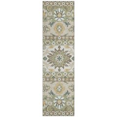 Machine Washable Indoor/Outdoor Chantille ACN2583 Green 2'3" x 7'6" Runner Rug
