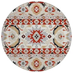 Machine Washable Indoor/Outdoor Chantille ACN2583 Red 8' x 8' Round Rug