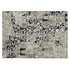 Machine Washable Indoor/Outdoor Chantille ACN2584 Black 1'8" x 2'6" Rug