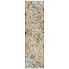 Machine Washable Indoor/Outdoor Chantille ACN2584 Gold 2'3" x 7'6" Runner Rug