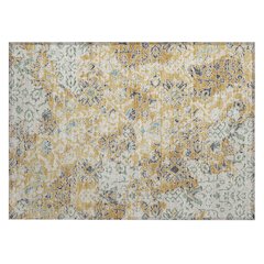 Machine Washable Indoor/Outdoor Chantille ACN2584 Gold 1'8" x 2'6" Rug