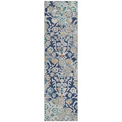 Machine Washable Indoor/Outdoor Chantille ACN2584 Blue 2'3" x 7'6" Runner Rug