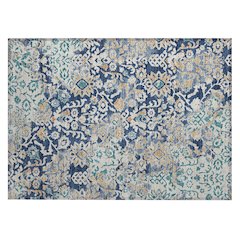 Machine Washable Indoor/Outdoor Chantille ACN2584 Blue 1'8" x 2'6" Rug