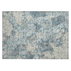 Machine Washable Indoor/Outdoor Chantille ACN2584 Teal 1'8" x 2'6" Rug