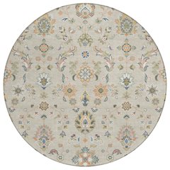 Machine Washable Indoor/Outdoor Chantille ACN2585 Brown 8' x 8' Round Rug