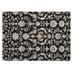 Machine Washable Indoor/Outdoor Chantille ACN2585 Black 1'8" x 2'6" Rug