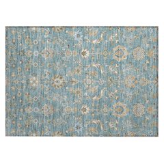Machine Washable Indoor/Outdoor Chantille ACN2585 Teal 1'8" x 2'6" Rug