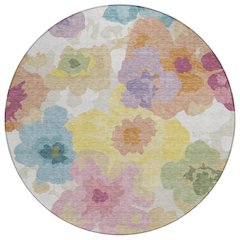 Machine Washable Indoor/Outdoor Chantille ACN2586 Brown 8' x 8' Round Rug
