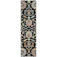 Machine Washable Indoor/Outdoor Chantille ACN2587 Black 2'3" x 7'6" Runner Rug