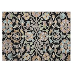 Machine Washable Indoor/Outdoor Chantille ACN2587 Black 1'8" x 2'6" Rug