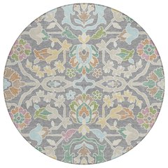 Machine Washable Indoor/Outdoor Chantille ACN2587 Gray 8' x 8' Round Rug