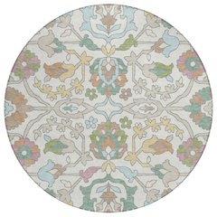 Machine Washable Indoor/Outdoor Chantille ACN2587 Ivory 8' x 8' Round Rug