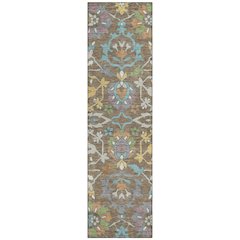 Machine Washable Indoor/Outdoor Chantille ACN2587 Brown 2'3" x 7'6" Runner Rug