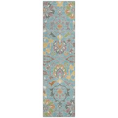 Machine Washable Indoor/Outdoor Chantille ACN2587 Teal 2'3" x 7'6" Runner Rug