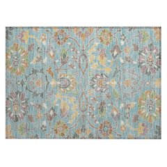 Machine Washable Indoor/Outdoor Chantille ACN2587 Teal 1'8" x 2'6" Rug