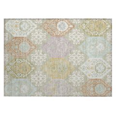 Machine Washable Indoor/Outdoor Chantille ACN2588 Green 1'8" x 2'6" Rug