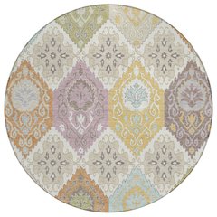 Machine Washable Indoor/Outdoor Chantille ACN2588 Ivory 8' x 8' Round Rug