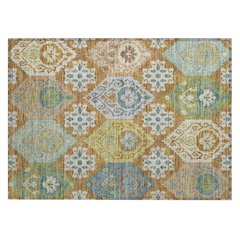 Machine Washable Indoor/Outdoor Chantille ACN2588 Orange 1'8" x 2'6" Rug