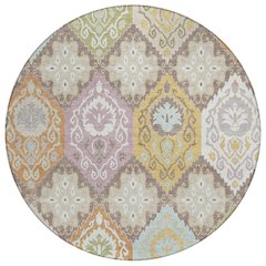 Machine Washable Indoor/Outdoor Chantille ACN2588 Brown 8' x 8' Round Rug