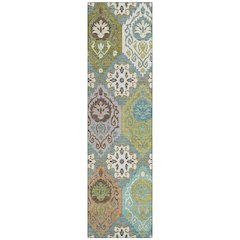 Machine Washable Indoor/Outdoor Chantille ACN2588 Teal 2'3" x 7'6" Runner Rug
