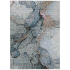 Machine Washable Indoor/Outdoor Chantille ACN2590 Blue 2'6" x 3'10" Rug