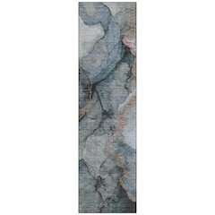 Machine Washable Indoor/Outdoor Chantille ACN2590 Blue 2'3" x 7'6" Runner Rug