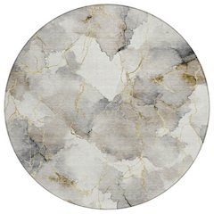 Machine Washable Indoor/Outdoor Chantille ACN2591 Ivory 8' x 8' Round Rug