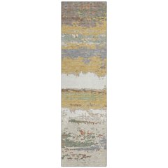 Machine Washable Indoor/Outdoor Chantille ACN2592 Gold 2'3" x 7'6" Runner Rug