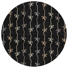 Machine Washable Indoor/Outdoor Chantille ACN2593 Black 8' x 8' Round Rug