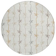 Machine Washable Indoor/Outdoor Chantille ACN2593 Ivory 8' x 8' Round Rug