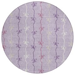 Machine Washable Indoor/Outdoor Chantille ACN2593 Purple 8' x 8' Round Rug