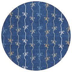 Machine Washable Indoor/Outdoor Chantille ACN2593 Blue 8' x 8' Round Rug