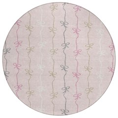 Machine Washable Indoor/Outdoor Chantille ACN2593 Pink 8' x 8' Round Rug