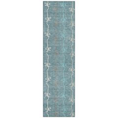 Machine Washable Indoor/Outdoor Chantille ACN2593 Teal 2'3" x 7'6" Runner Rug