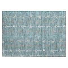 Machine Washable Indoor/Outdoor Chantille ACN2593 Teal 1'8" x 2'6" Rug