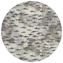Machine Washable Indoor/Outdoor Chantille ACN2594 Brown 8' x 8' Round Rug