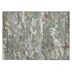 Machine Washable Indoor/Outdoor Chantille ACN2595 Green 1'8" x 2'6" Rug