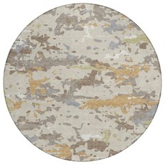 Machine Washable Indoor/Outdoor Chantille ACN2595 Brown 8' x 8' Round Rug