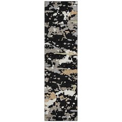 Machine Washable Indoor/Outdoor Chantille ACN2595 Black 2'3" x 7'6" Runner Rug