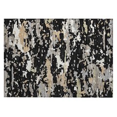 Machine Washable Indoor/Outdoor Chantille ACN2595 Black 1'8" x 2'6" Rug
