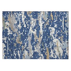 Machine Washable Indoor/Outdoor Chantille ACN2595 Blue 1'8" x 2'6" Rug