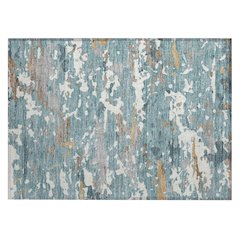 Machine Washable Indoor/Outdoor Chantille ACN2595 Teal 1'8" x 2'6" Rug